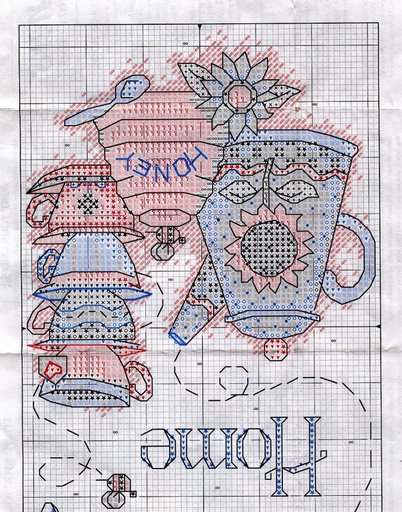 Schema punto croce Banner Sweet Home 03