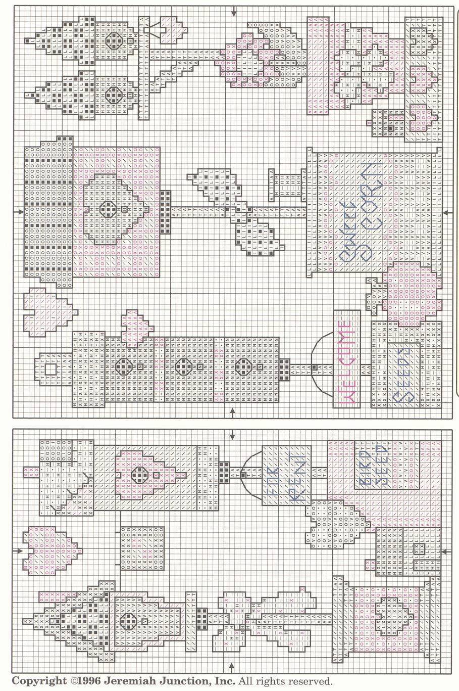 Schema punto croce Birdhouses 02