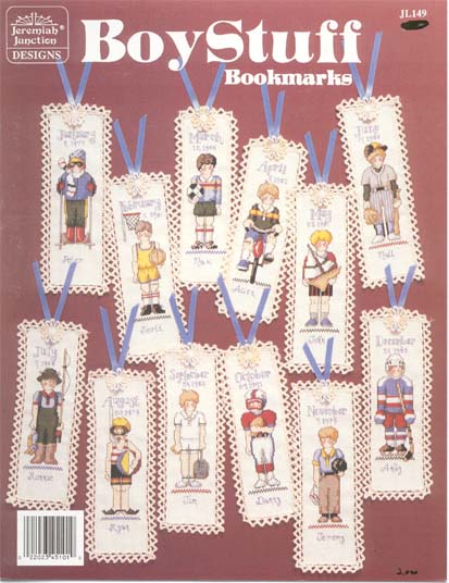 Schema punto croce Boy Stuff Bookmarks 01