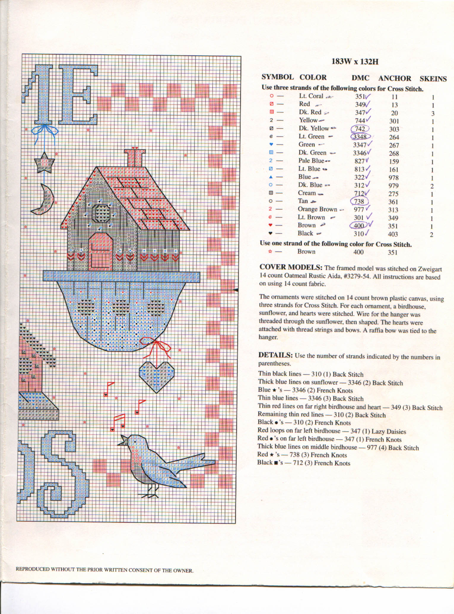 Schema punto croce Casa Uccellino Bello  Welcome 03