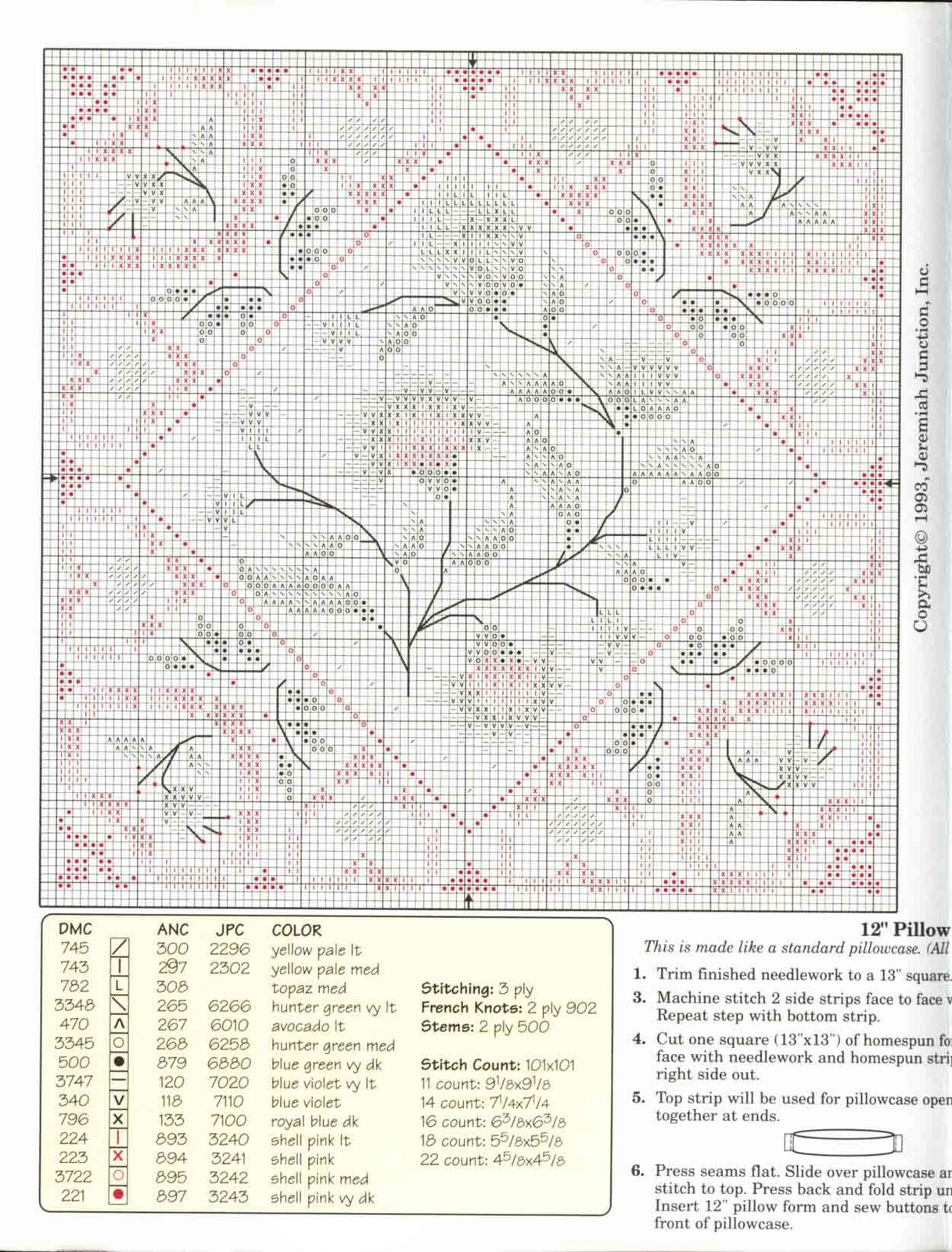 Schema punto croce Hearts And Flowers 03