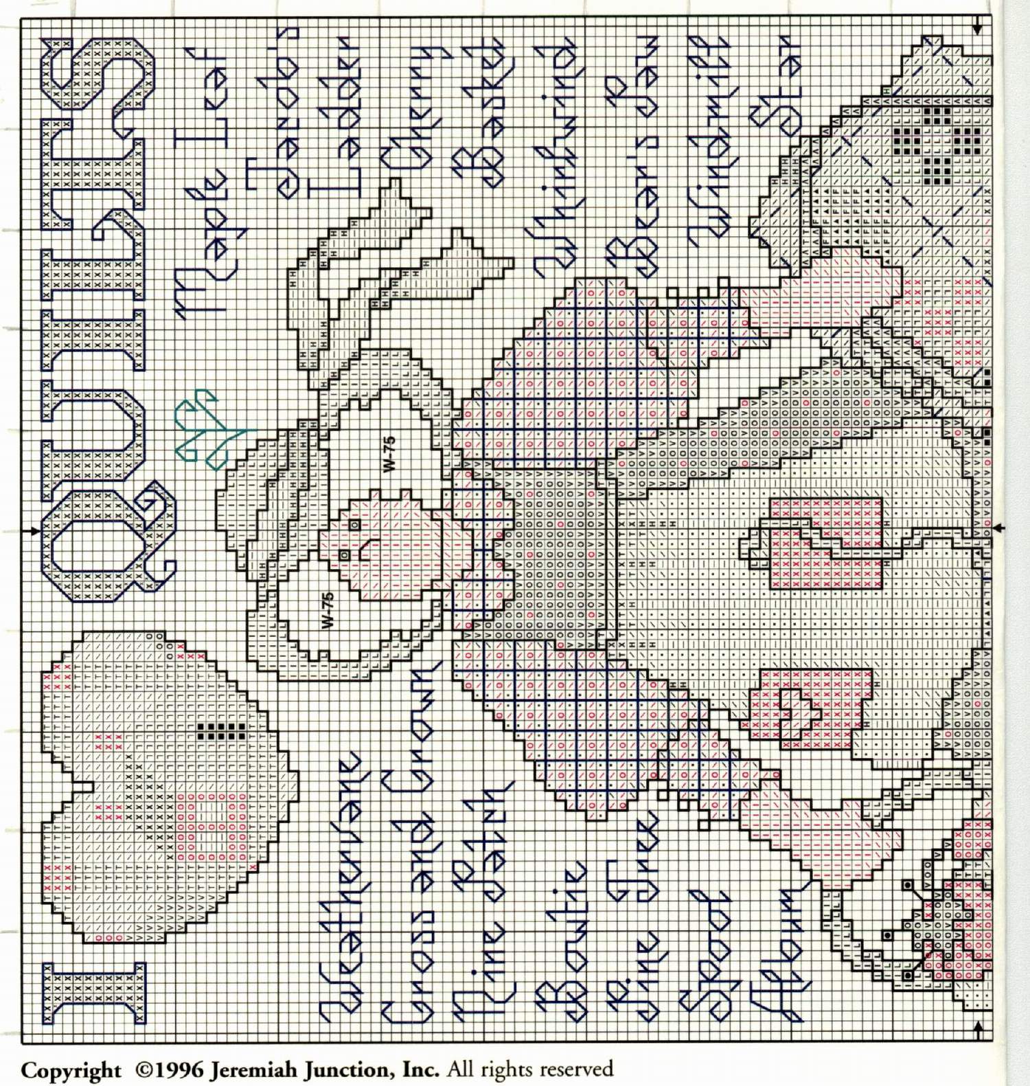 Schema punto croce Love Quilts 02