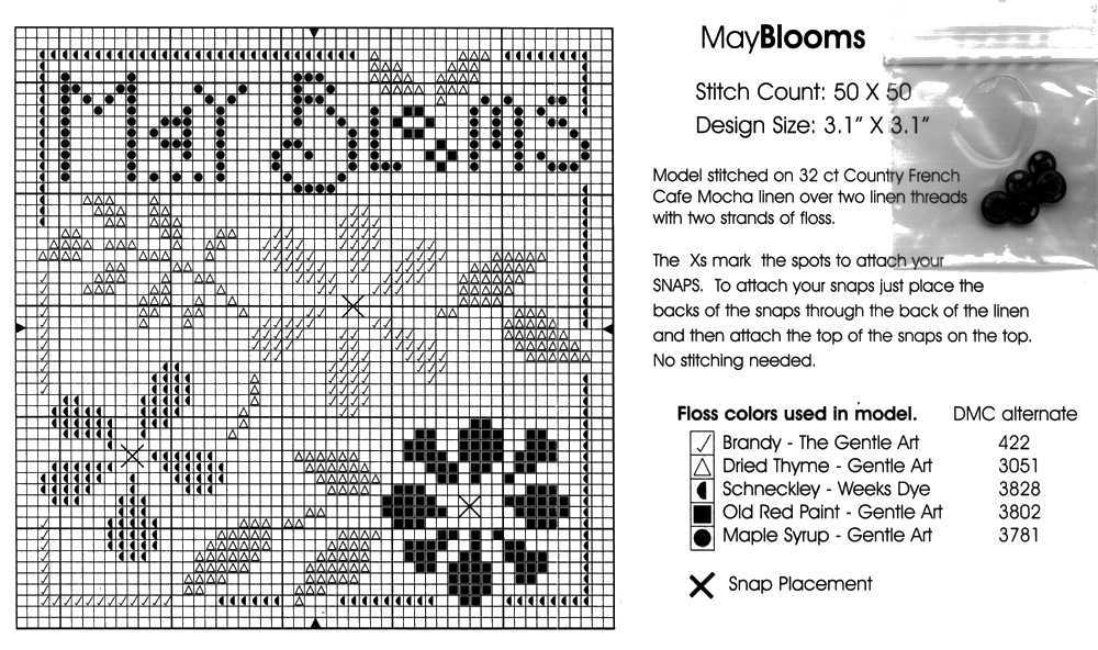 Schema punto croce May Blooms 02