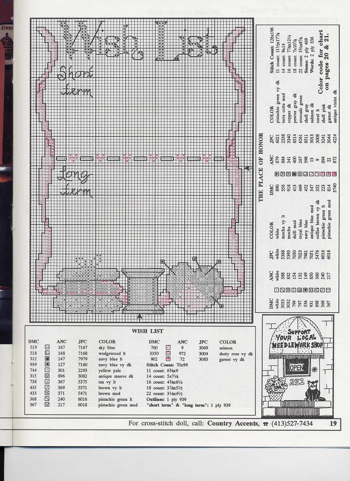 Schema punto croce Motivi Country 08