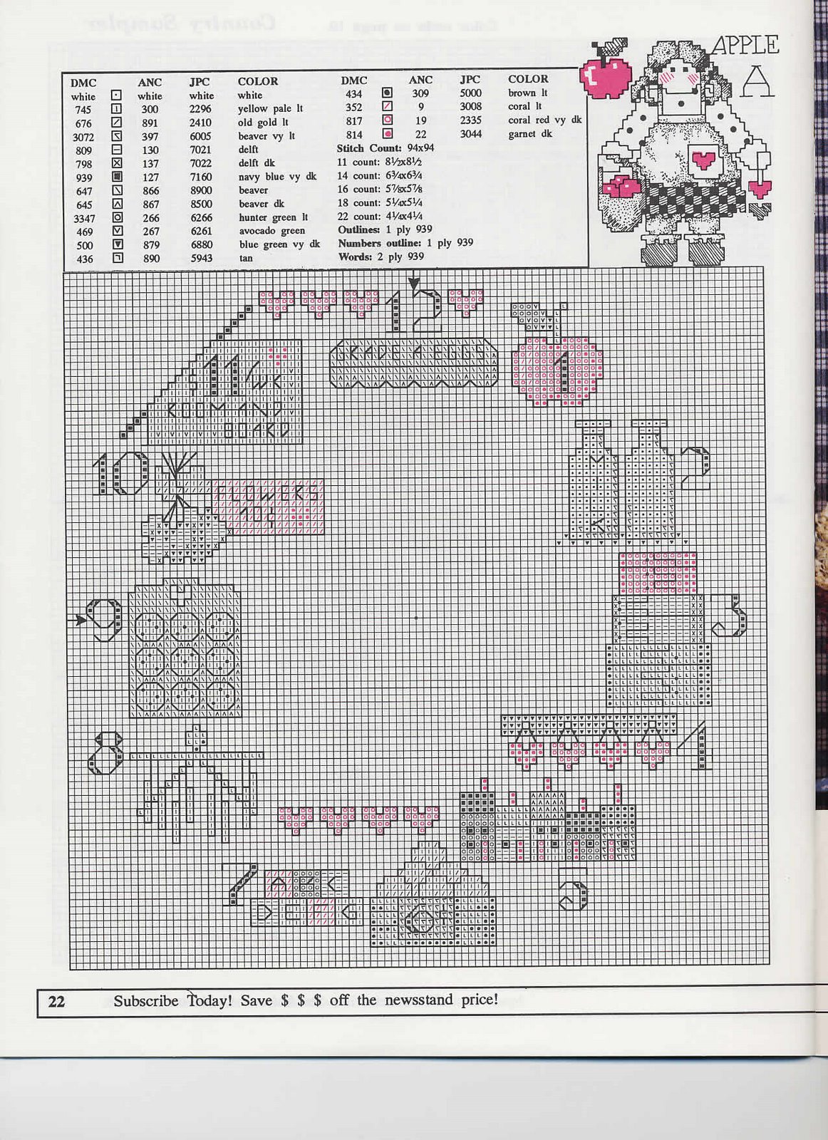 Schema punto croce Motivi Country 11