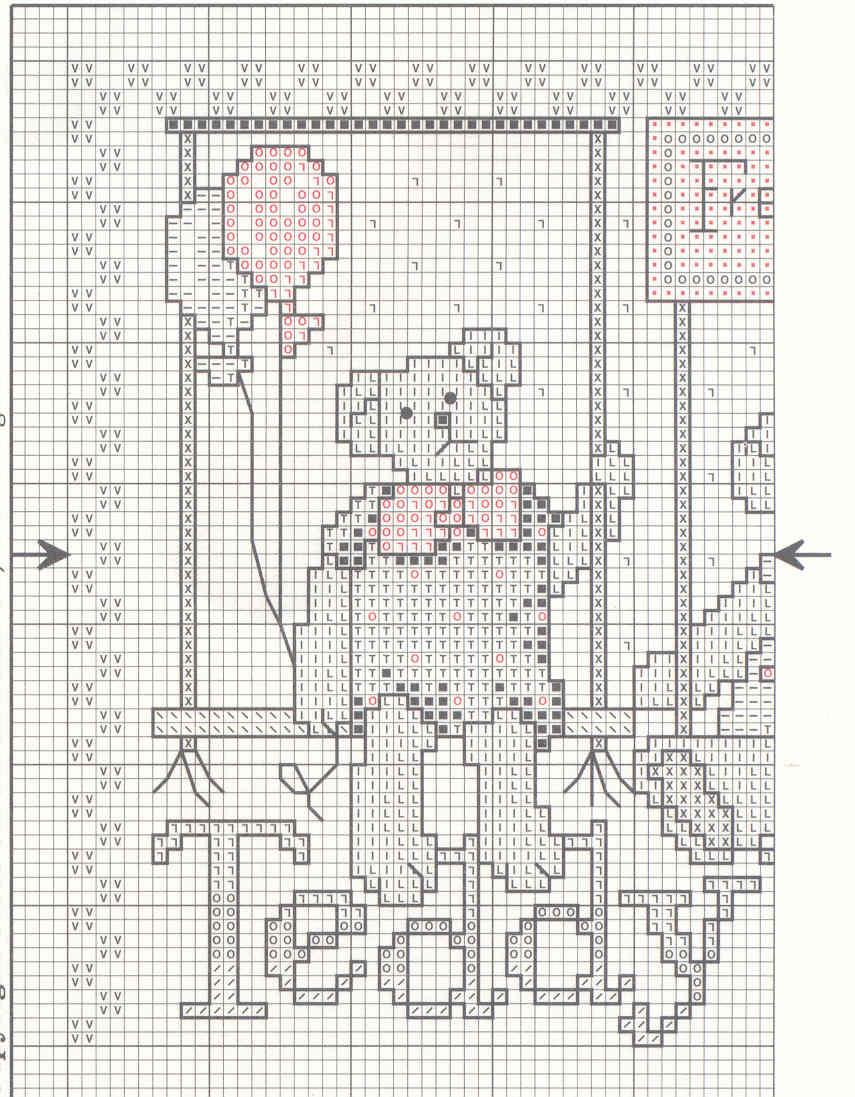 Schema punto croce Orso Bunny 03