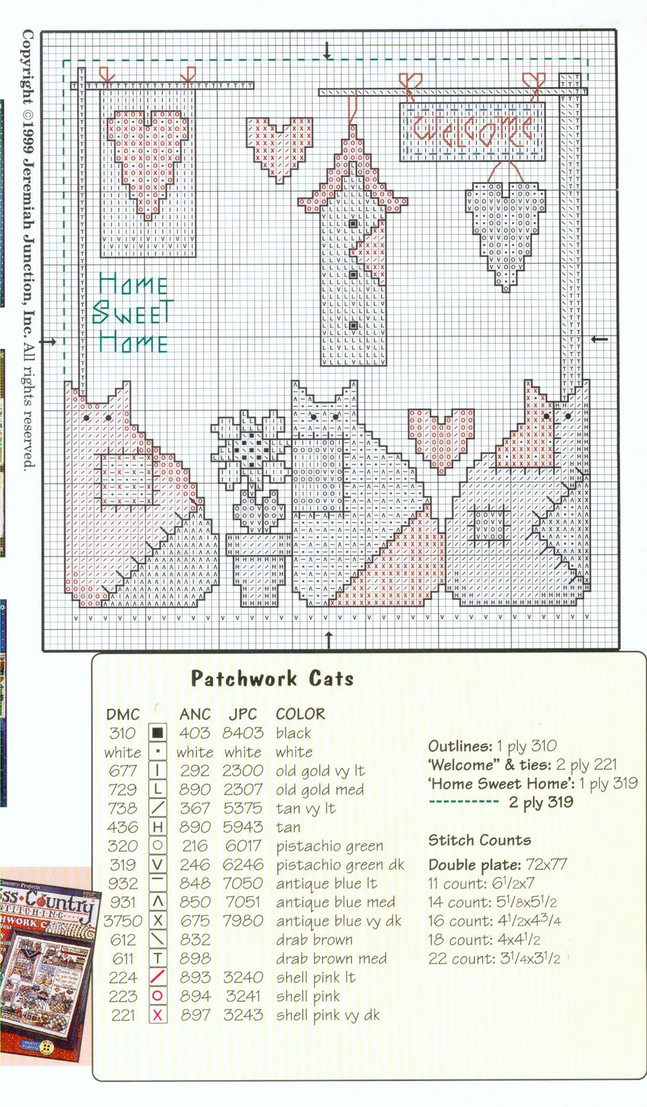 Schema punto croce Patchwork Cats 04