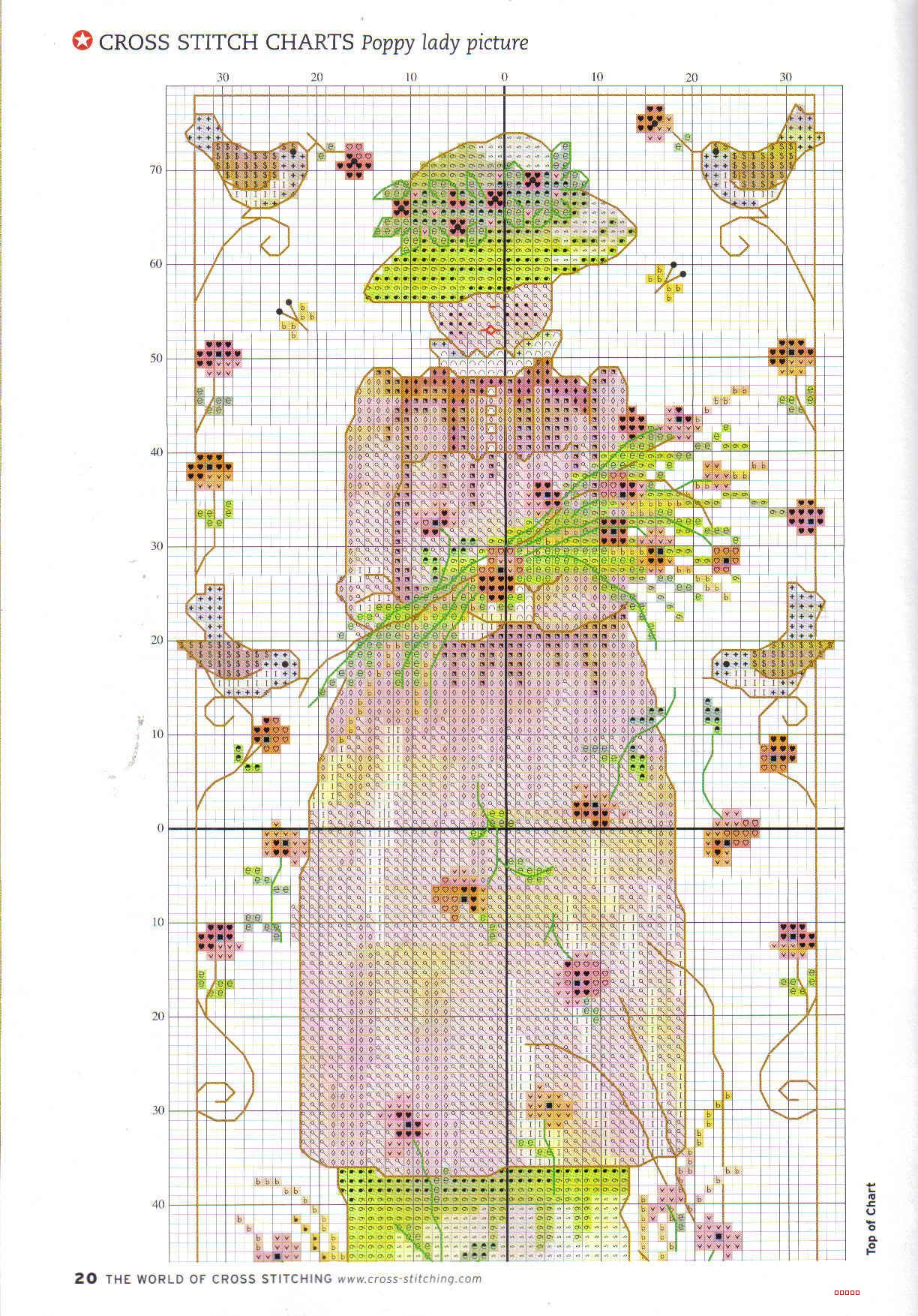 Schema punto croce Poppy Lady 02