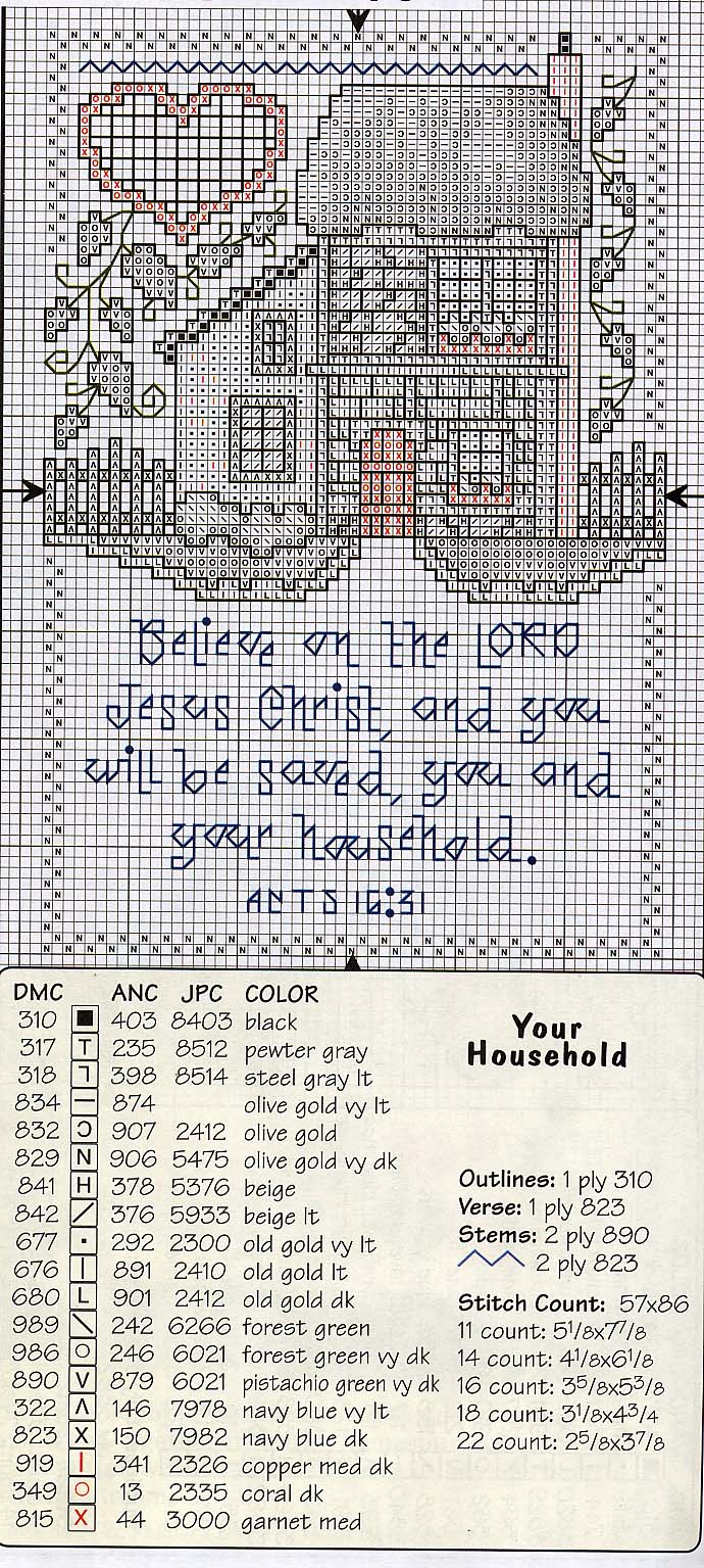 Schema punto croce Servant And Household 03