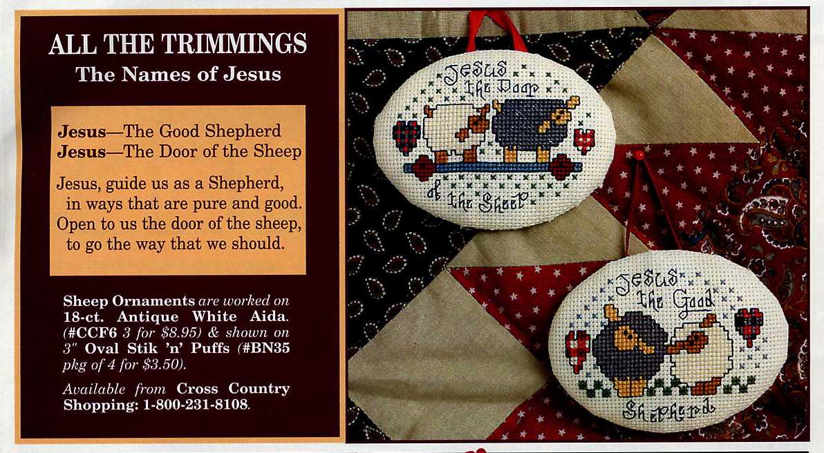 Schema punto croce Sheep Ornaments 01