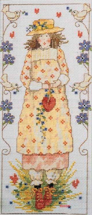 Schema punto croce Valentine Lady 01