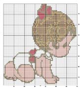 Schema punto croce bimba gattona