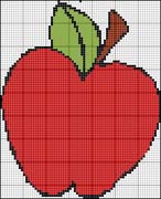 Schema punto croce mela grande