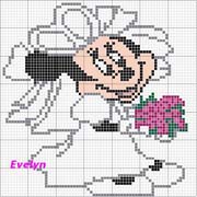 Schema punto croce minnie sposa