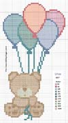 Schema punto croce orso palloncini