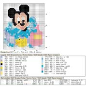 Schema punto croce topolino vasca