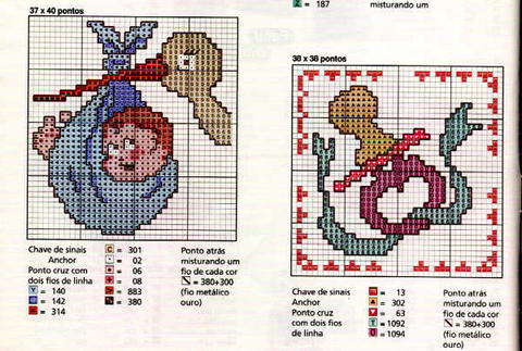 Schema punto croce Baby cicogna
