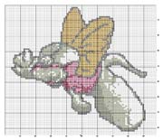 Schema punto croce Diddl in volo