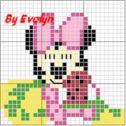 Schema punto croce Minnie fragolina