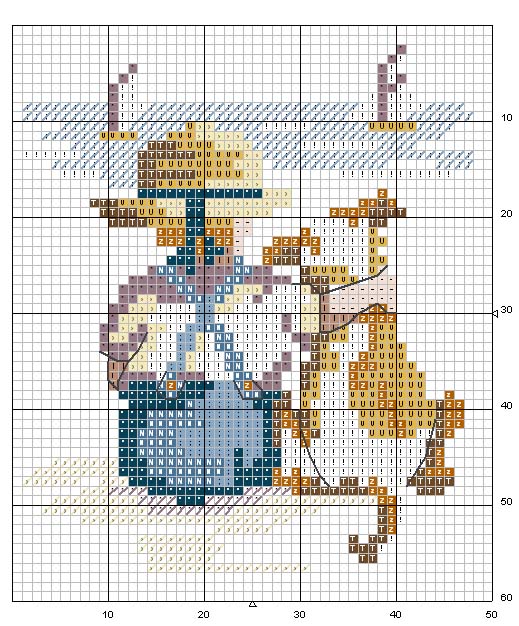 Schema punto croce Di schiena