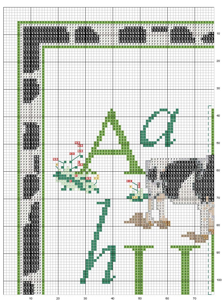 Schema punto croce Mucca1