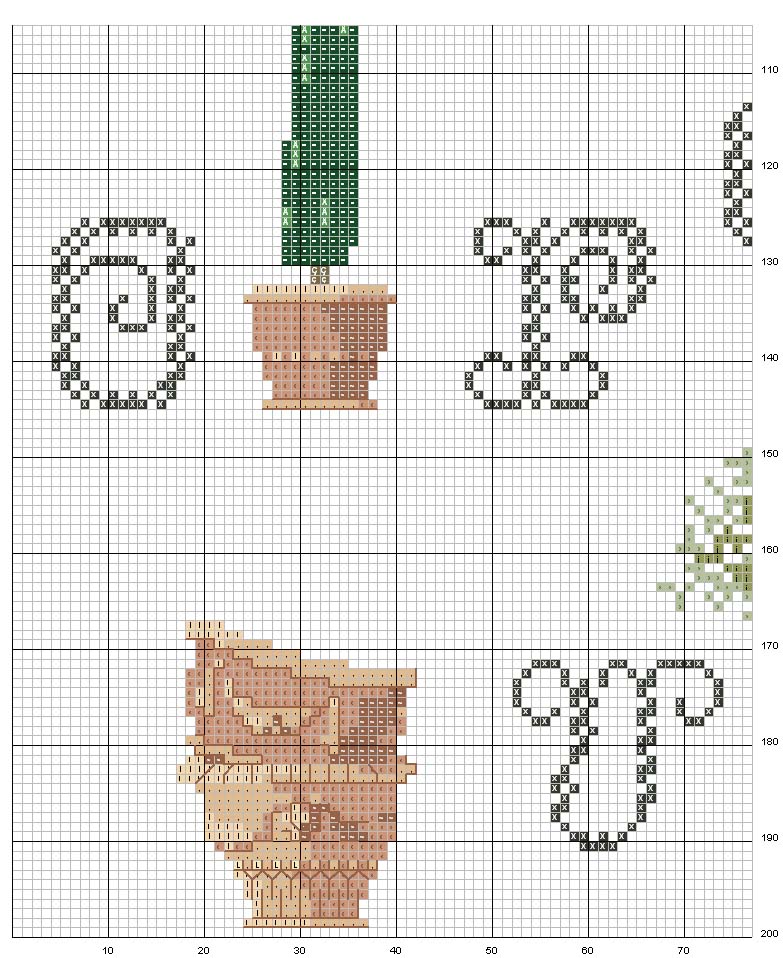 Schema punto croce Piante2