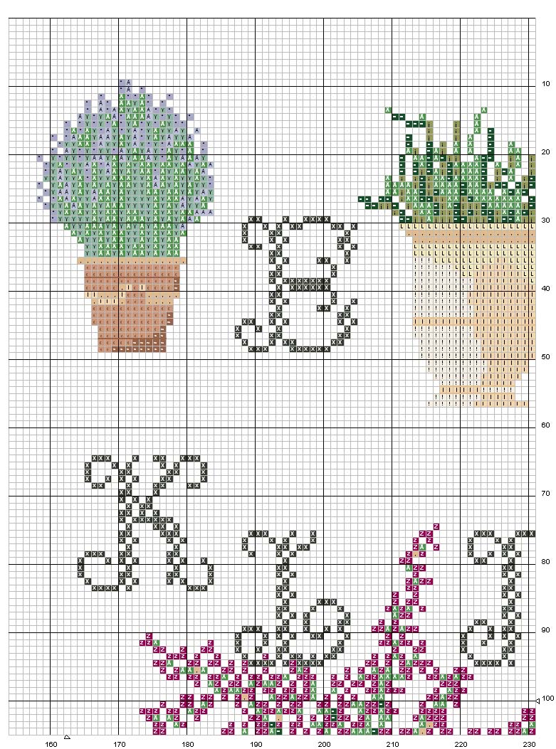 Schema punto croce Piante5