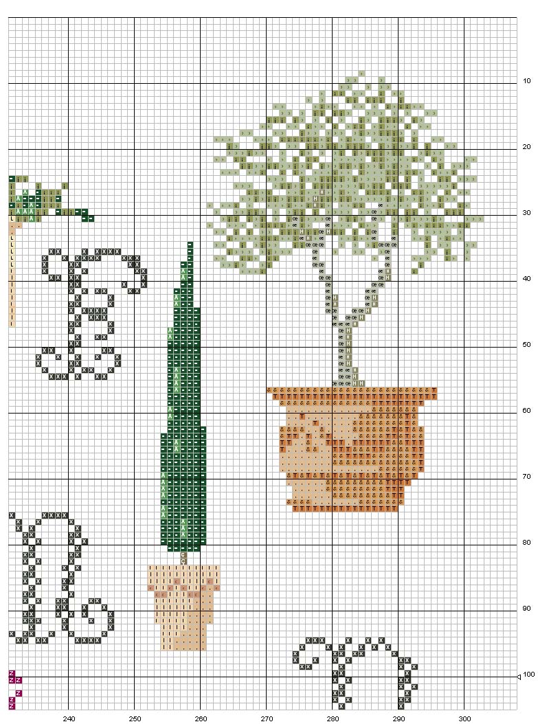 Schema punto croce Piante7