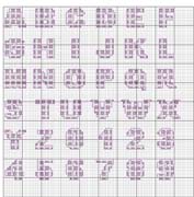 Schema punto croce alfabeto viola