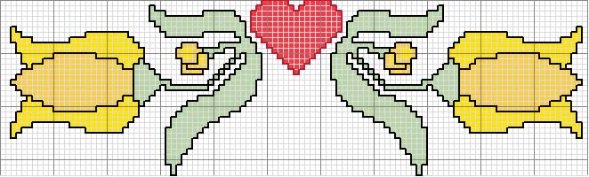 Schema punto croce Bordo fiori4