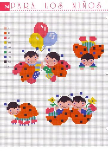 Schema punto croce Coccinelle baby1