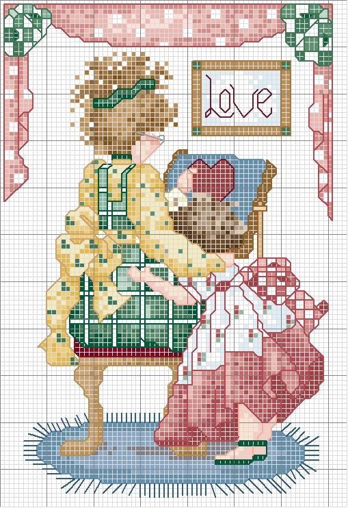 Schema punto croce Ricamatrice2