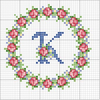 Schema punto croce Rosa k