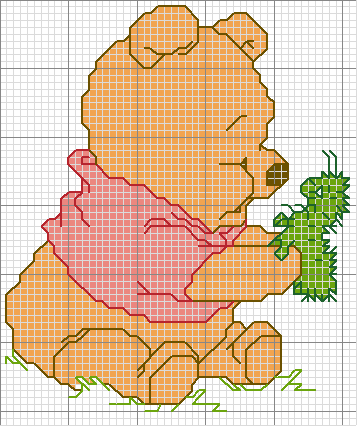 Schema punto croce Baby pooh