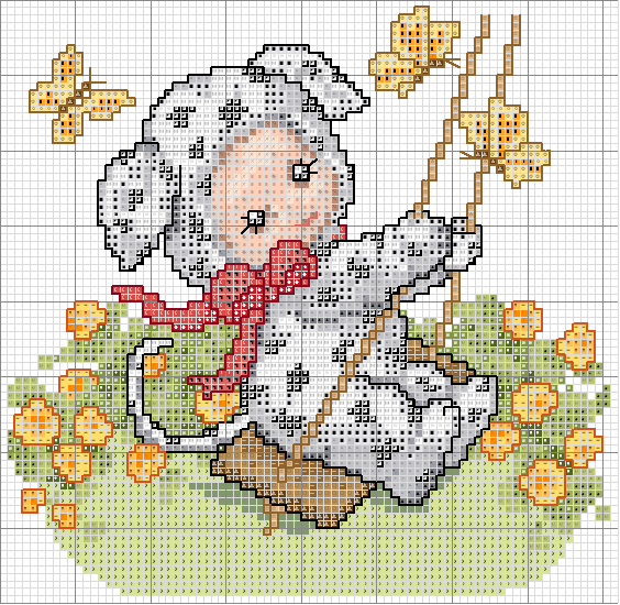 Schema punto croce Dalm baby