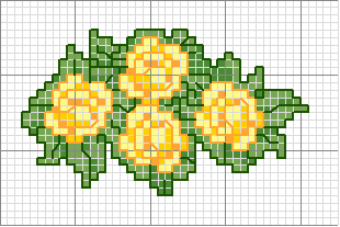 Schema punto croce Fiori gialli