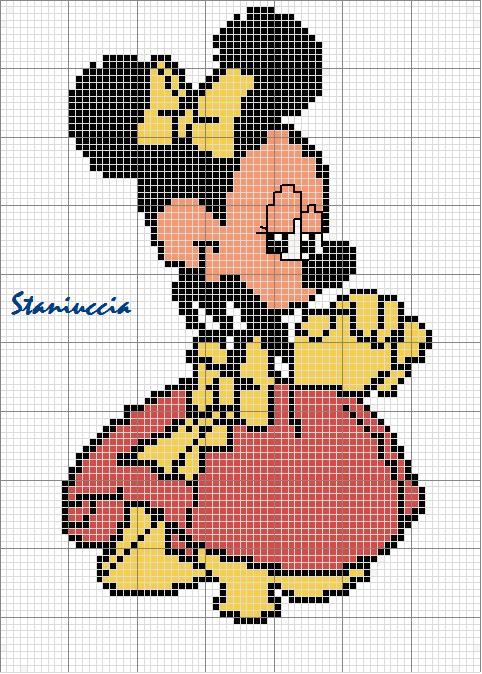 Schema punto croce Minnie elegante