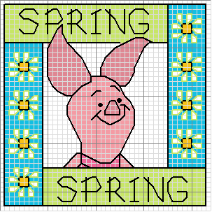 Schema punto croce Piglet spring