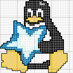 Schema punto croce Pinguino stella