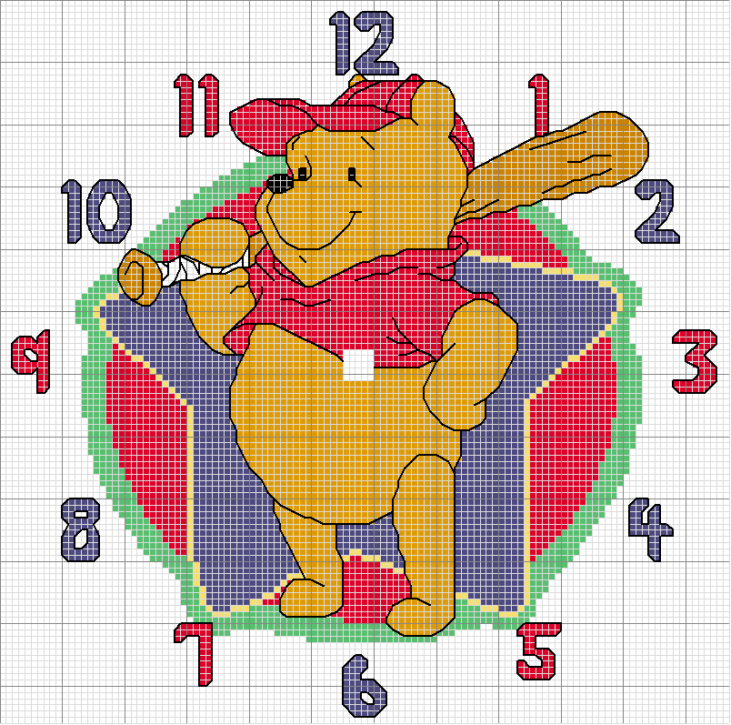 Schema punto croce Pooh baseball