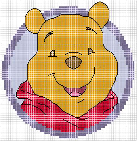 Schema punto croce Pooh faccia