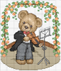 Schema punto croce Orso-violino