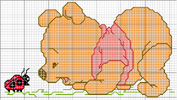 Schema punto croce Pooh-coccinella