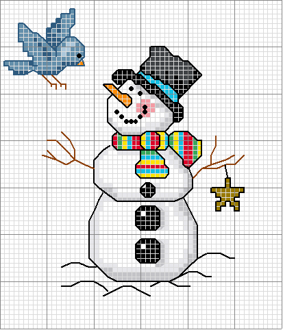 Schema punto croce Snowman