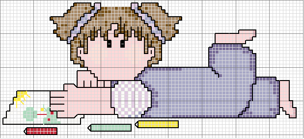 Schema punto croce Studentessa