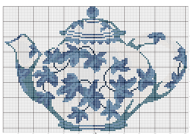 Schema punto croce Teiera