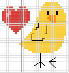 Schema punto croce Uccellino