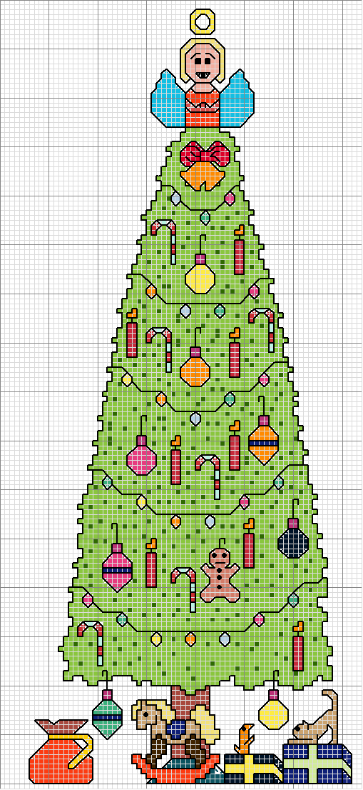 Schema punto croce Albero natale