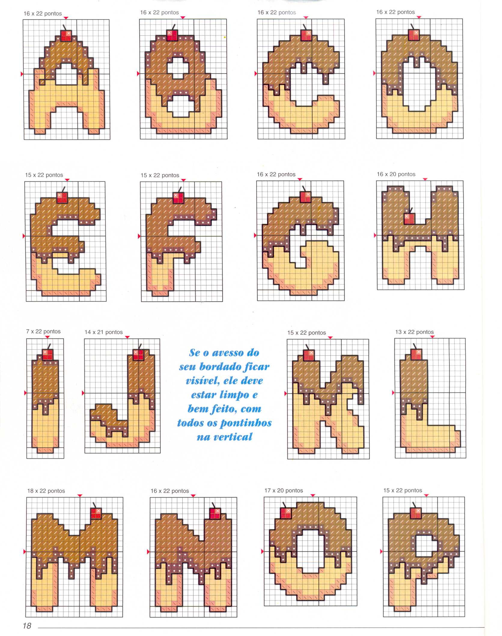 Schema punto croce Alfa marrone1