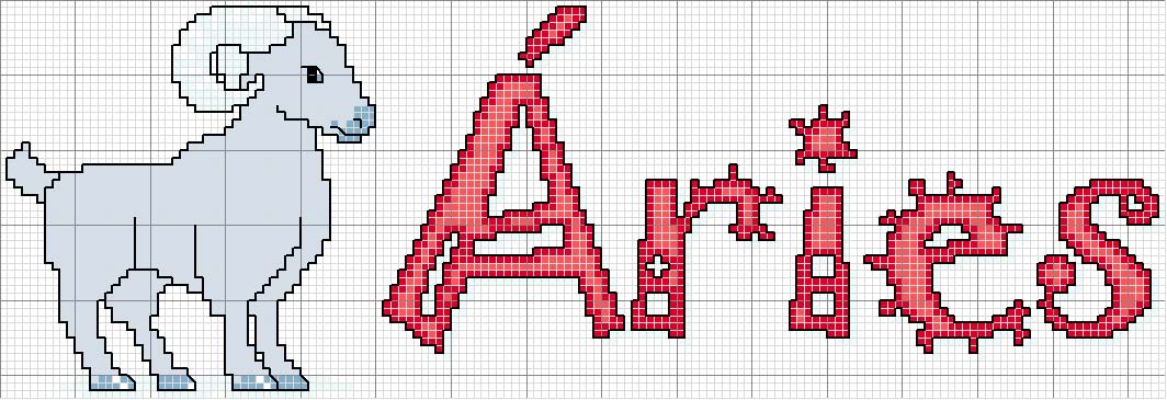 Schema punto croce Ariete